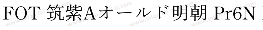 FOT 筑紫Aオールド明朝 Pr6N E字体转换
